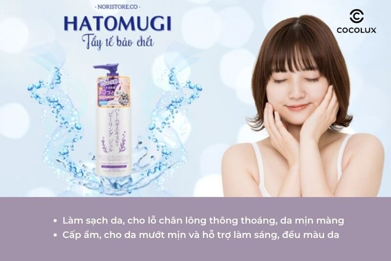 Tẩy tế bào chết da mặt Hatomugi của Nhật