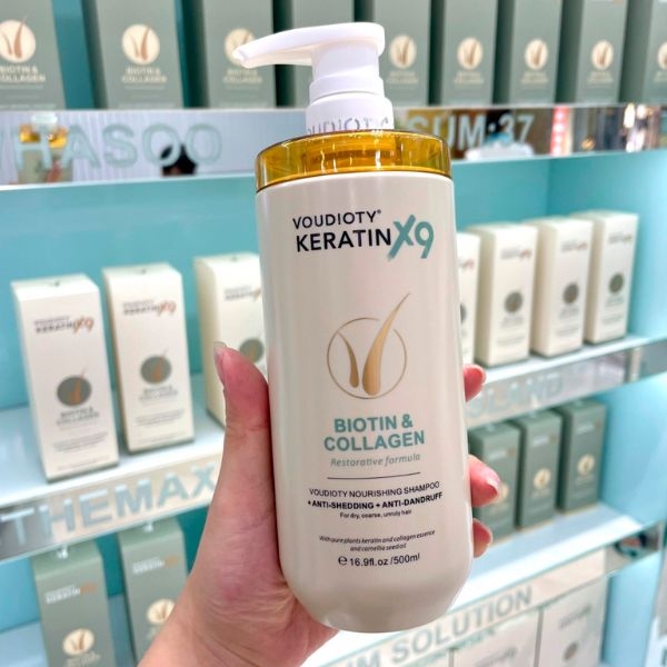 Bộ dầu gội xả Voudioty Keratin X9 Biotin & Collagen 500ml-Ý