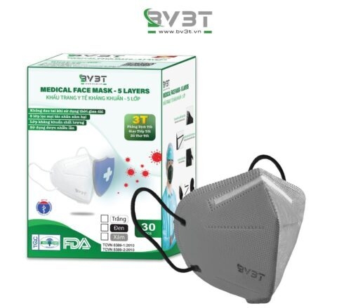 KHẨU TRANG Y TẾ KHÁNG KHUẨN BV3T KHÔNG VAN Thương hiệu: BV3T  Xuất xứ: VIỆT NAM 