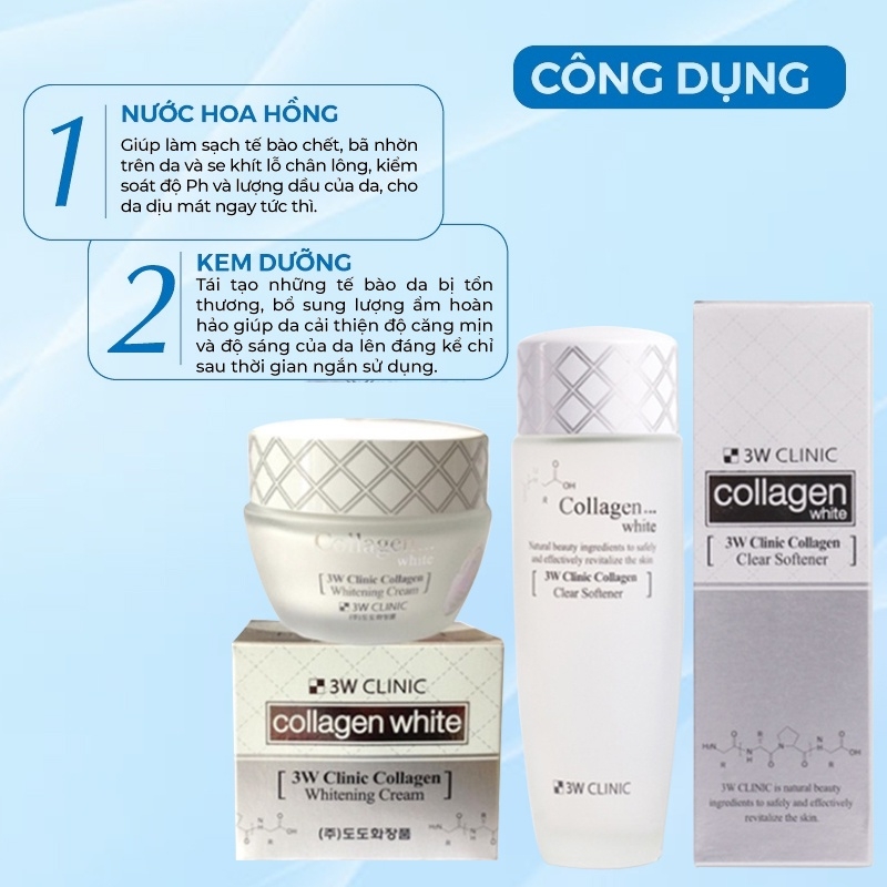 Bộ Dưỡng Da Collagen 3W Clinic - TRẮNG-hàn