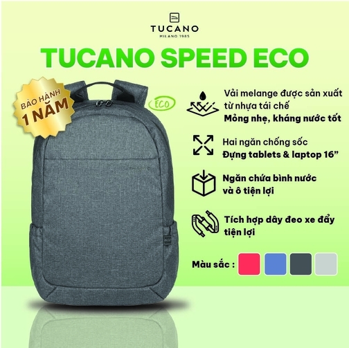 Balo tái chế Tucano speed eco Macbook Pro 16'