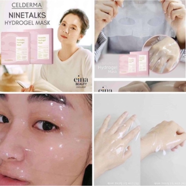 Mặt nạ Celderma Ninetalks Hydrogel Mask-MÀU HỒNG,hộp 4 miếng-HÀN