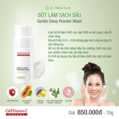 Cell Fusion C Expert – Bột làm sạch sâu dịu nhẹ AC.Trecalm Gentle Deep Powder Wash