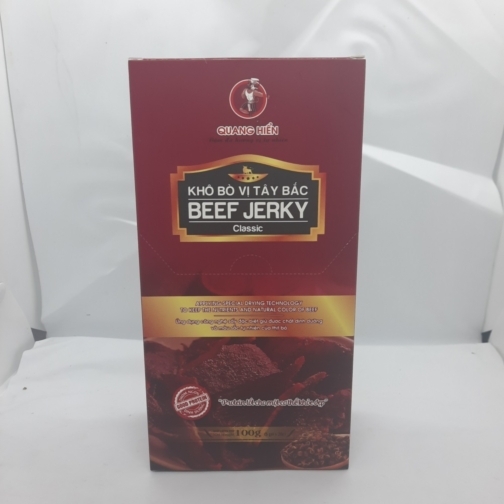  Khô Bò Beef Jerky vị Tây Bắc (Hộp 100gr)  Thương hiệu: Quang Hiển