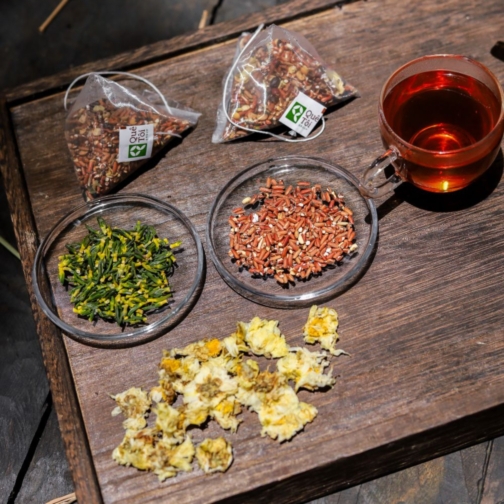 Trà Gạo Lứt Tim Sen