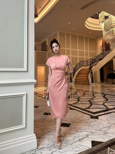 Đầm dự tiệc Aubent 80 Màu Hồng