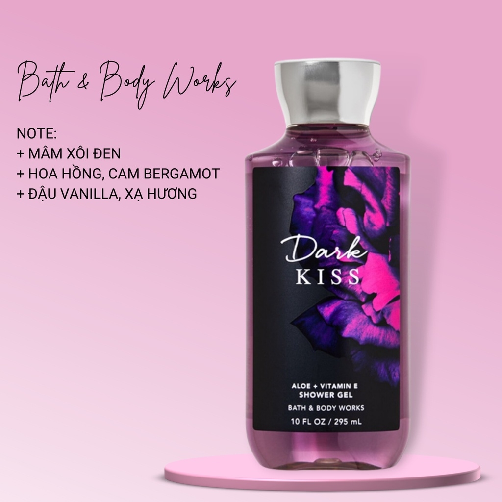 Sữa tắm dưỡng ẩm hương nước hoa Dark Kiss - Bath and Body Works 295ml-mỹ