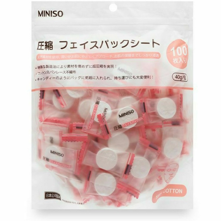 Mặt nạ viên nén Miniso 100 viên-NHẬT