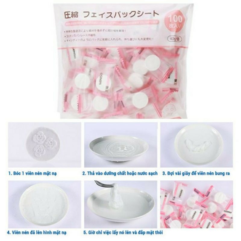 Mặt nạ viên nén Miniso 100 viên-NHẬT