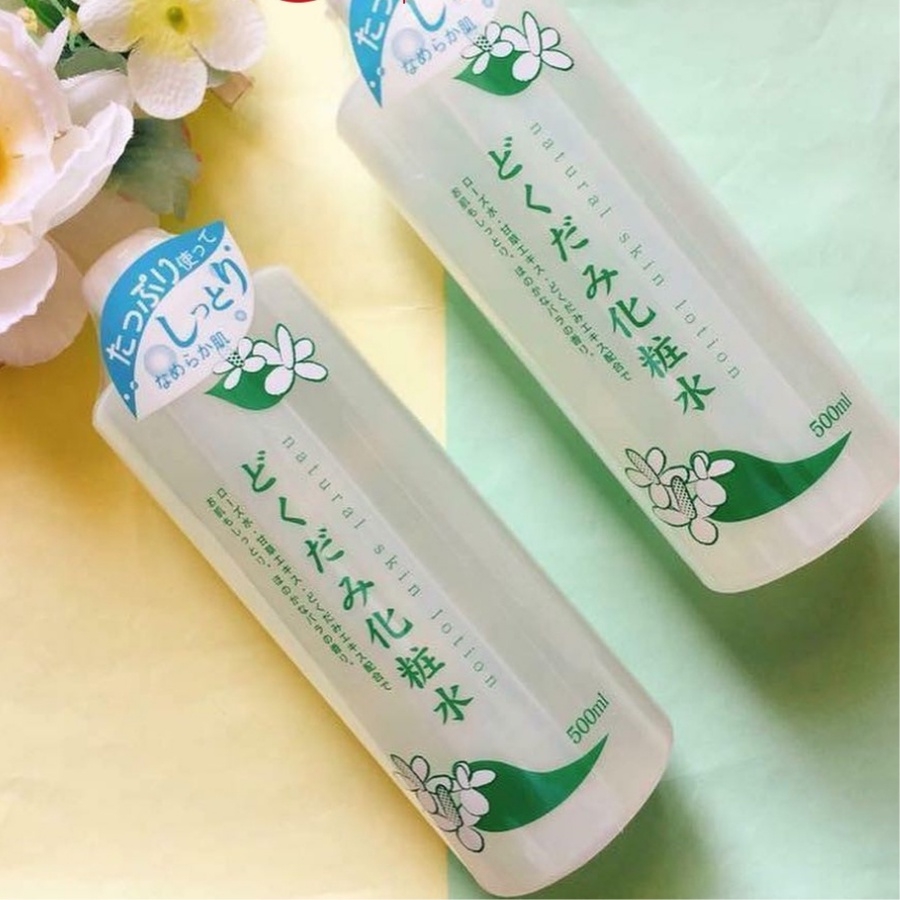 Nước Hoa Hồng Trị Mụn Chiết Xuất Diếp Cá Dokudami Natural Skin Lotion 500ml Nhật