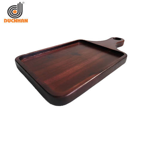 KHAY GỖ TRÀM HÌNH CHỮ NHẬT, CÓ TAY CẦM, MÀU ÓC CHÓ DW101