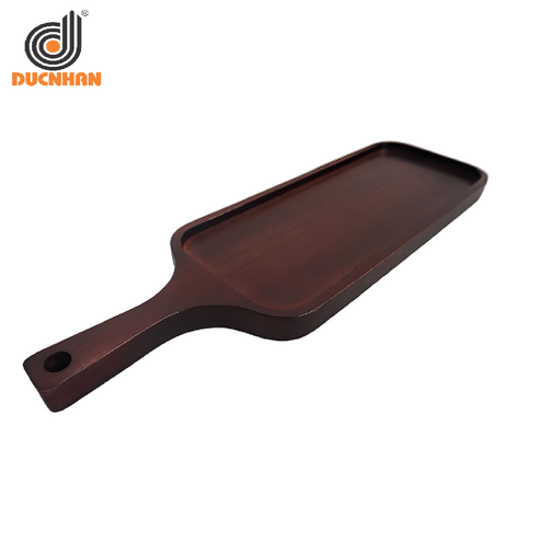 KHAY CAO SU CHỮ NHẬT MÀU ÓC CHÓ CÓ TAY CẦM DW108
