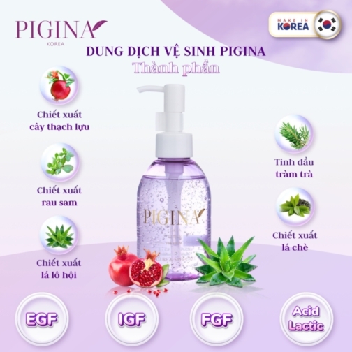 Dung dịch vệ sinh phụ nữ Pigina 150ml  Thương hiệu: PIGINA   Xuất xứ: Hàn Quốc 