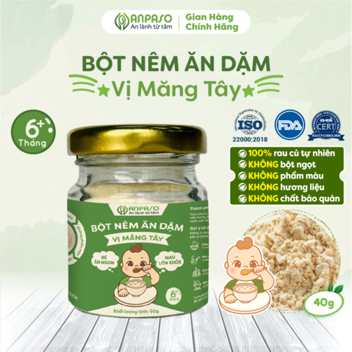 Set bột nêm ăn dặm Anpaso vị măng tây 180g     Set bột nêm ăn dặm Anpaso vị rau củ 180g   Set bột nêm ăn dặm Anpaso vị nấm hương 180g  Set bột nêm ăn dặm Anpaso vị rong biển 180g