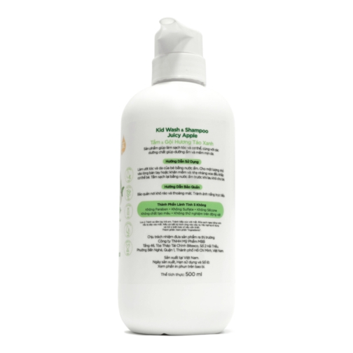 Tắm & Gội Hương Táo Xanh cho bé MINE - Kid Wash & Shampoo Juicy Apple