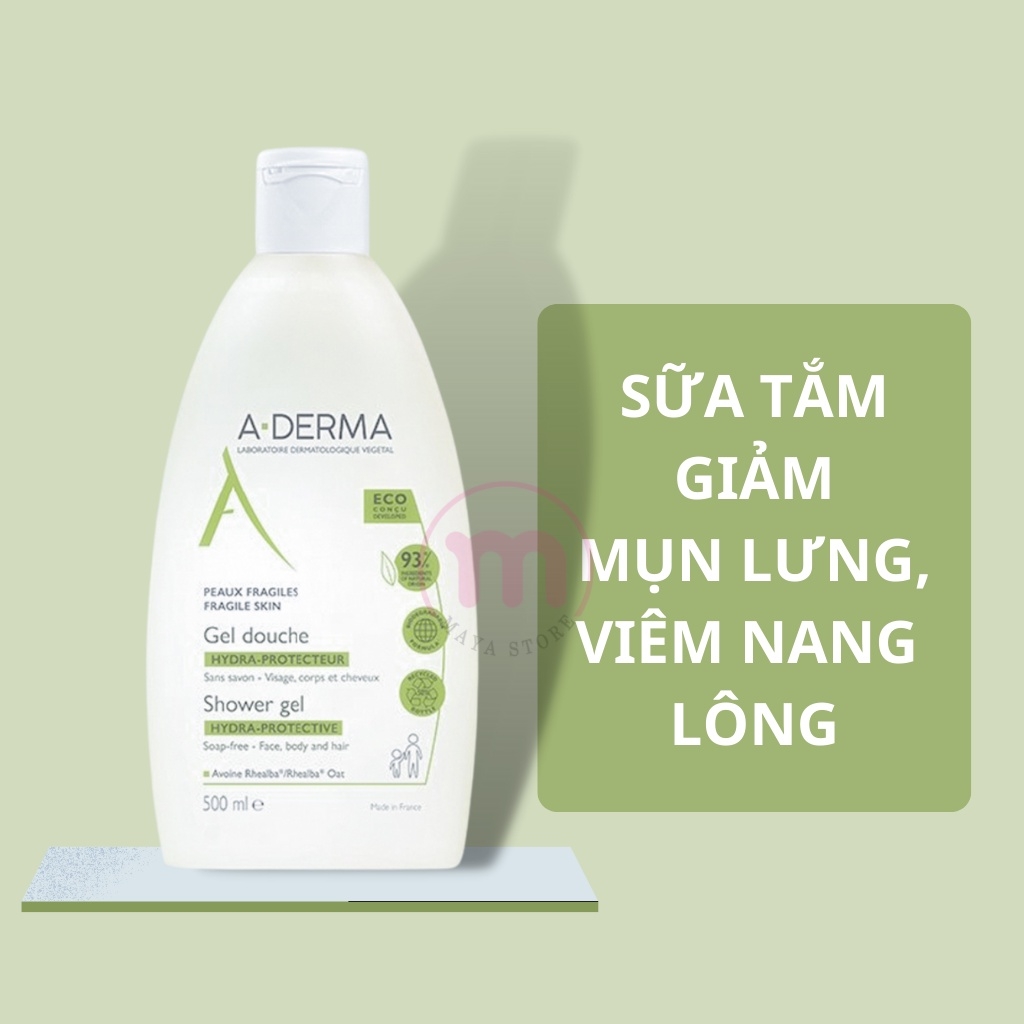 Sữa tắm A-derma giảm mụn lưng, viêm lỗ chân lông Aderma 500ml-pháp