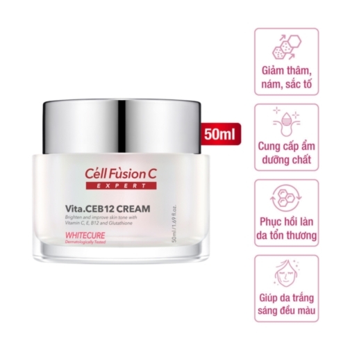 Cell Fusion C Expert - Kem dưỡng trắng & đều màu da White Cure Vita.CEB12 CREAM