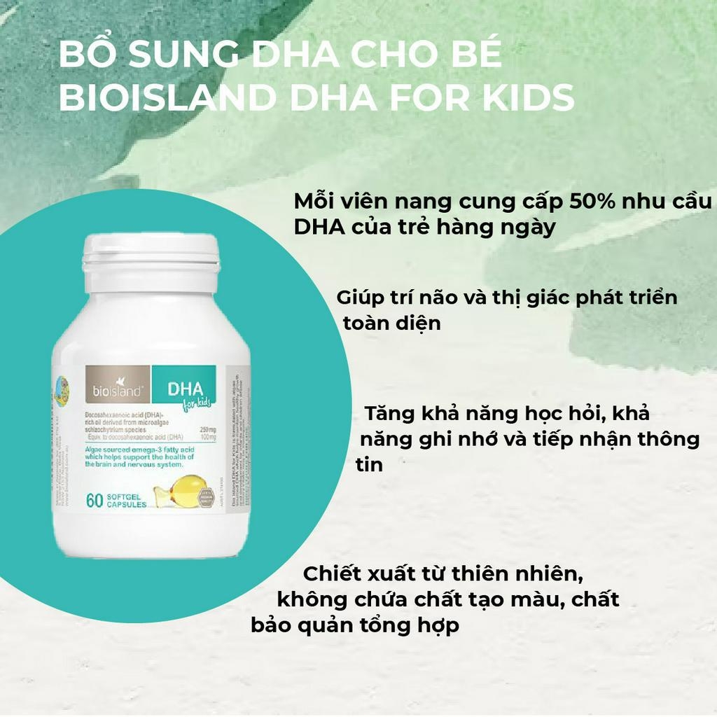 Dầu cá Bio Island bổ sung DHA cho trẻ, 60 viên