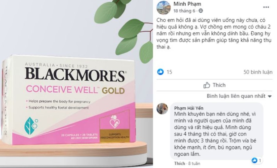 Viên uống tăng thụ thai Blackmores Conceive Well Gold -56 Viên-úc
