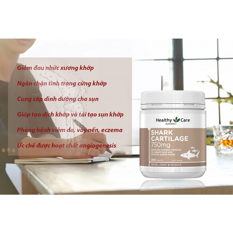 Sụn vi cá mập Healthy Care Shark Cartilage ÚC 200 viên-ÚC