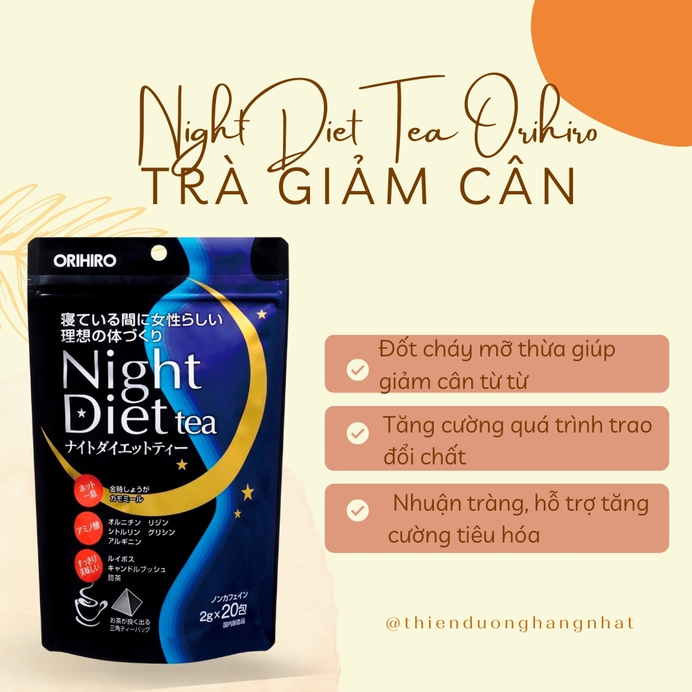 Trà giảm cân Orihiro Night Diet Tea 20 gói-nhật