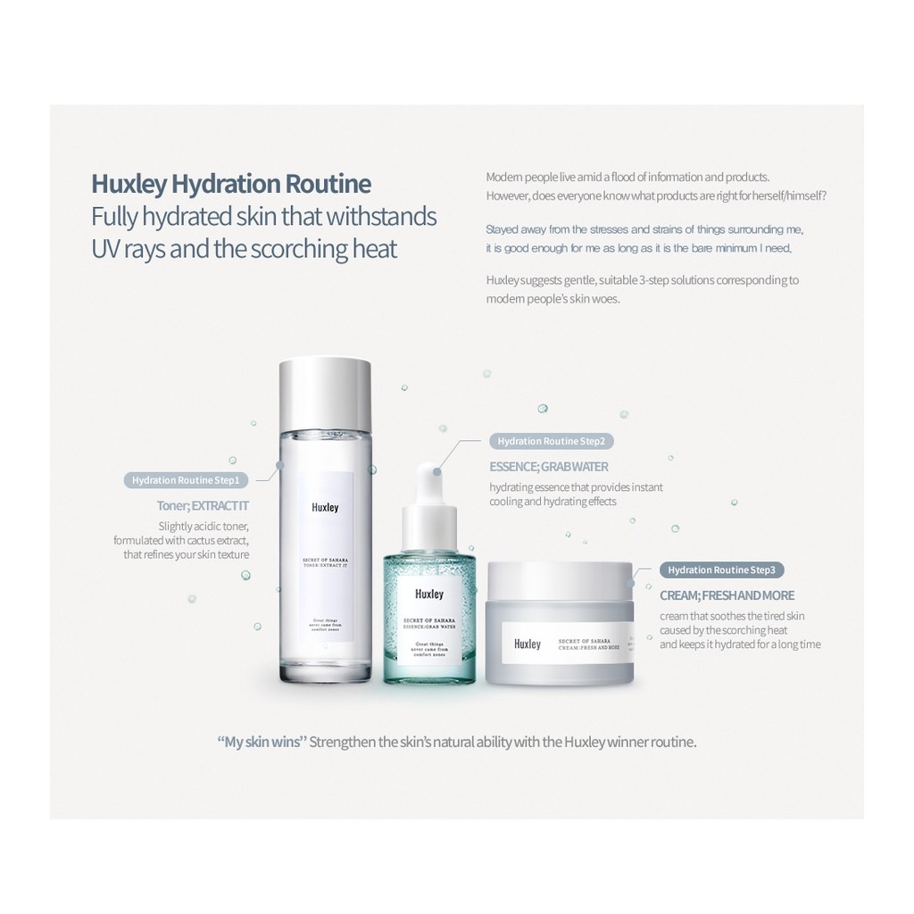 Set dưỡng ẩm, phục hồi và chống lão hóa da Huxley