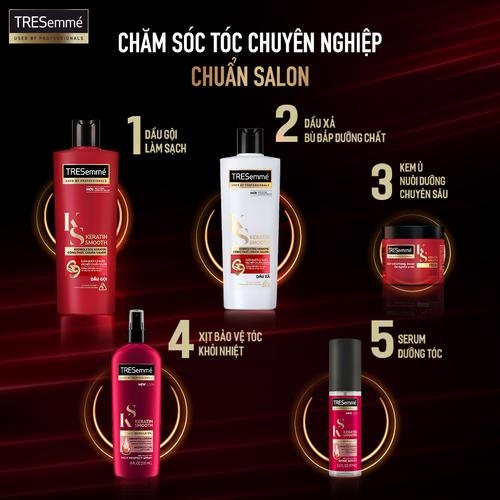 Dầu Gội, Dầu Xả TRESemmé Keratin Smooth Keratinbond+ Cho Tóc Khô Xơ Rối Vào Nếp Suôn Mượt-THÁI LAN