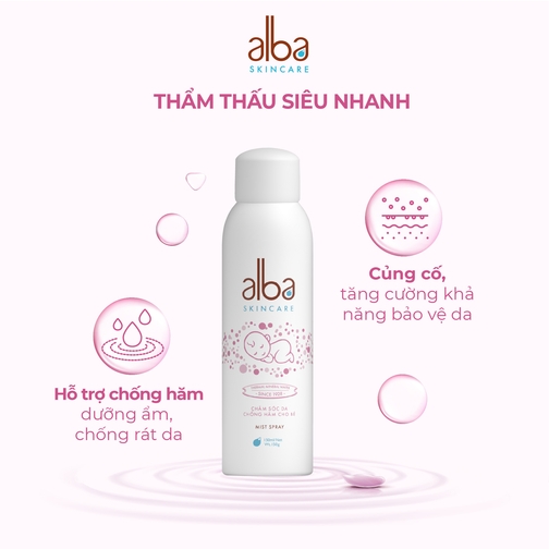  Xịt khoáng chăm sóc da chống hăm cho bé Alba   Skincare 150ml