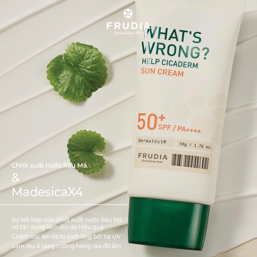 Kem chống nắng thuần chay chiết xuất Rau Má Frudia re:proust what's wrong help Cicaderm sun cream