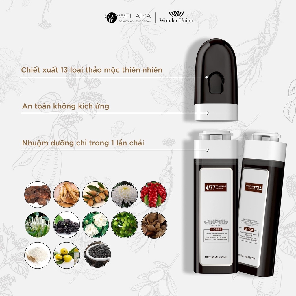 Dầu gội phủ bạc Weilaiya-hồng công