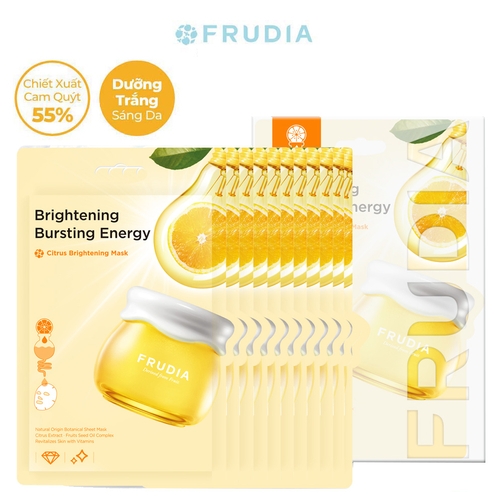 Combo 10 mặt nạ Cam Quýt giúp dưỡng da trắng sáng Frudia Citrus brightening mask 20ml