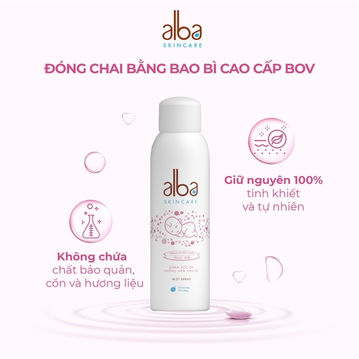  Xịt khoáng chăm sóc da chống hăm cho bé Alba   Skincare 150ml