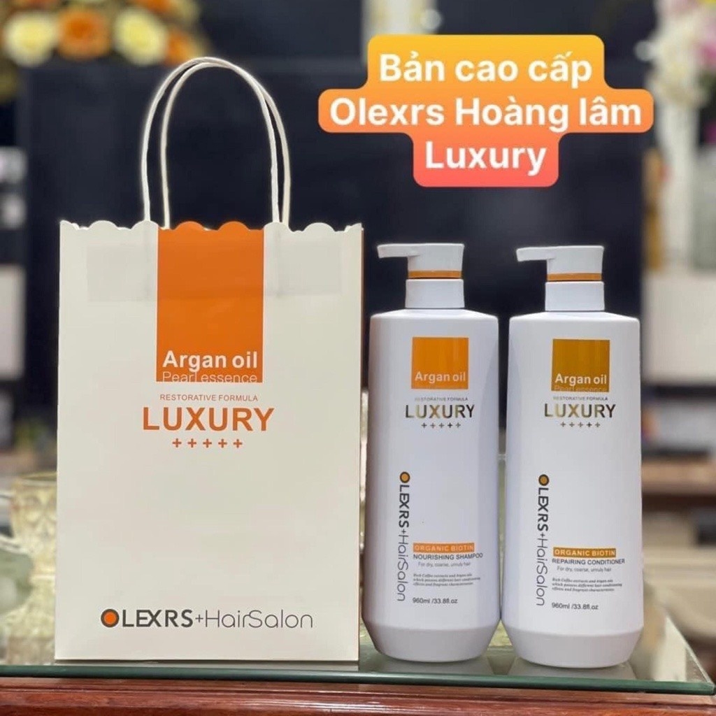 OLEXRS ARGAN OIL COLLAGEN - GỘI + XẢ TO 500ml (bản cao cấp LUXURY)-anh