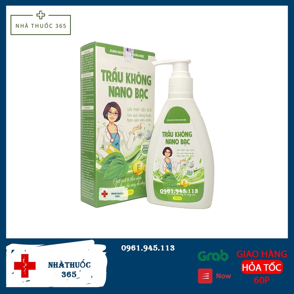 Trầu không Nano bạc dung dịch vệ sinh thảo dược tự nhiên giúp kháng khuẩn, làm sạch, ngăn nấm ngứa, dịu nhẹ 150ml Chưa Có Đánh Giá