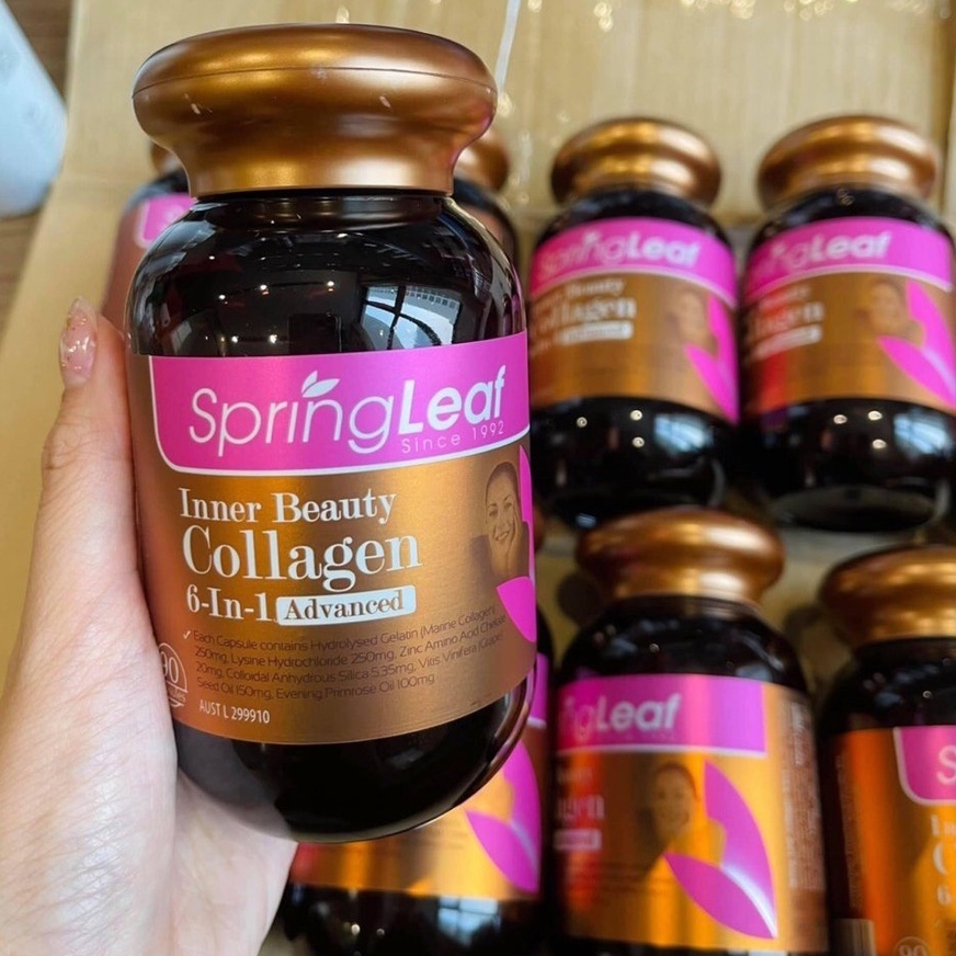 Viên uống Collagen 6 in 1 Spring Leaf Inner Beauty Úc - 180 Viên
