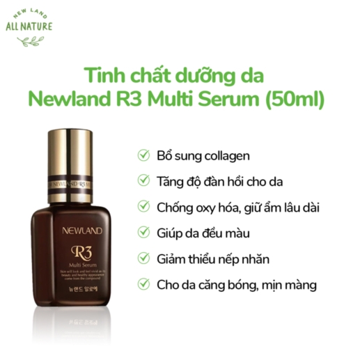 Serum dưỡng da Newland R3 Multi  Xuất xứ: Hàn Quốc  Thương hiệu: Newland  Dung tích: 50ml 