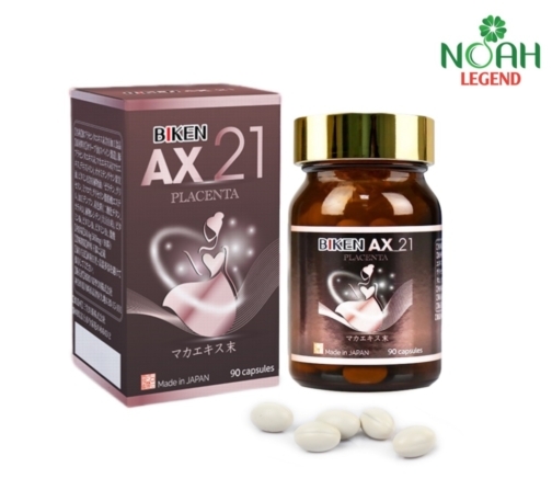 Viên uống bổ sung nội tiết tố nữ BIKEN AX 21 PLACENTA. Thương hiệu: Noah Legend Xuất xứ: Nhật Bản