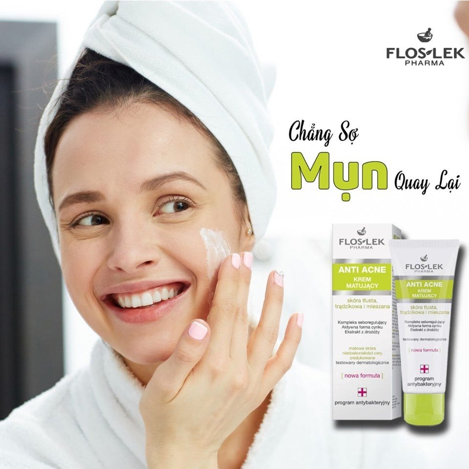 Kem dưỡng ẩm và kiểm soát dầu Floslek Anti Acne Mattifying Cream - 50ml-ba lan