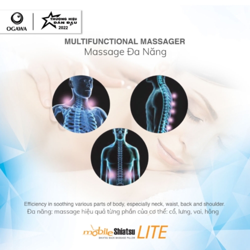  OGAWA Shiatsu Lite -  Blue / Gối massage văn phòng (OG 2015)