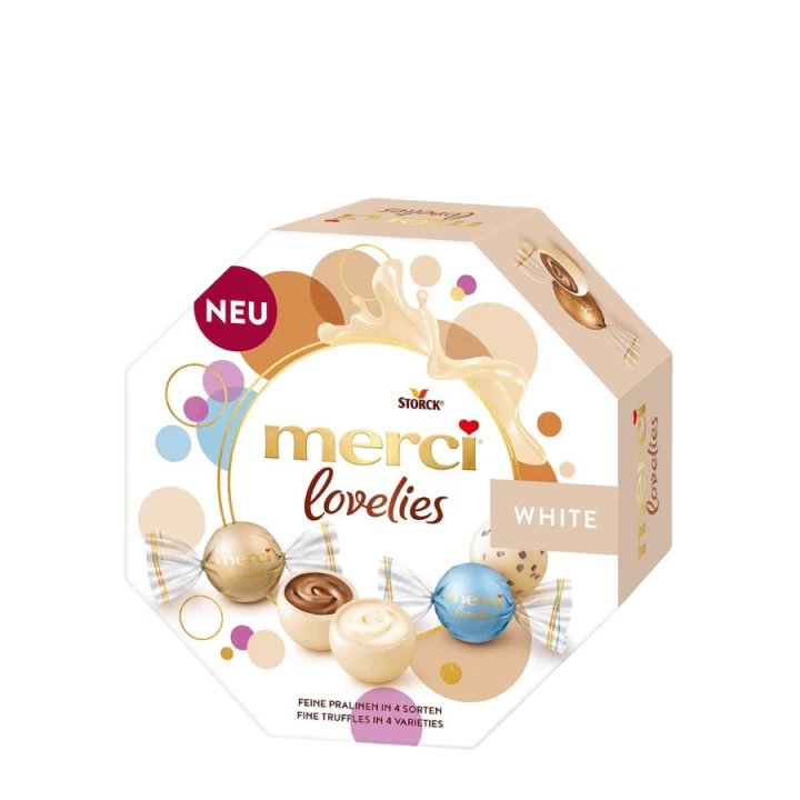 Kẹo Socola Merci Lovelies Hộp Lục Giác 185G Của Đức