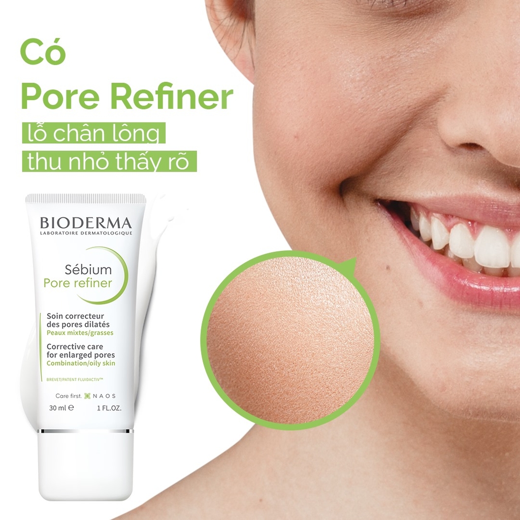 Kem dưỡng se khít lỗ chân lông Bioderma Sebium Pore Refiner (Xanh LÁ)-pháp