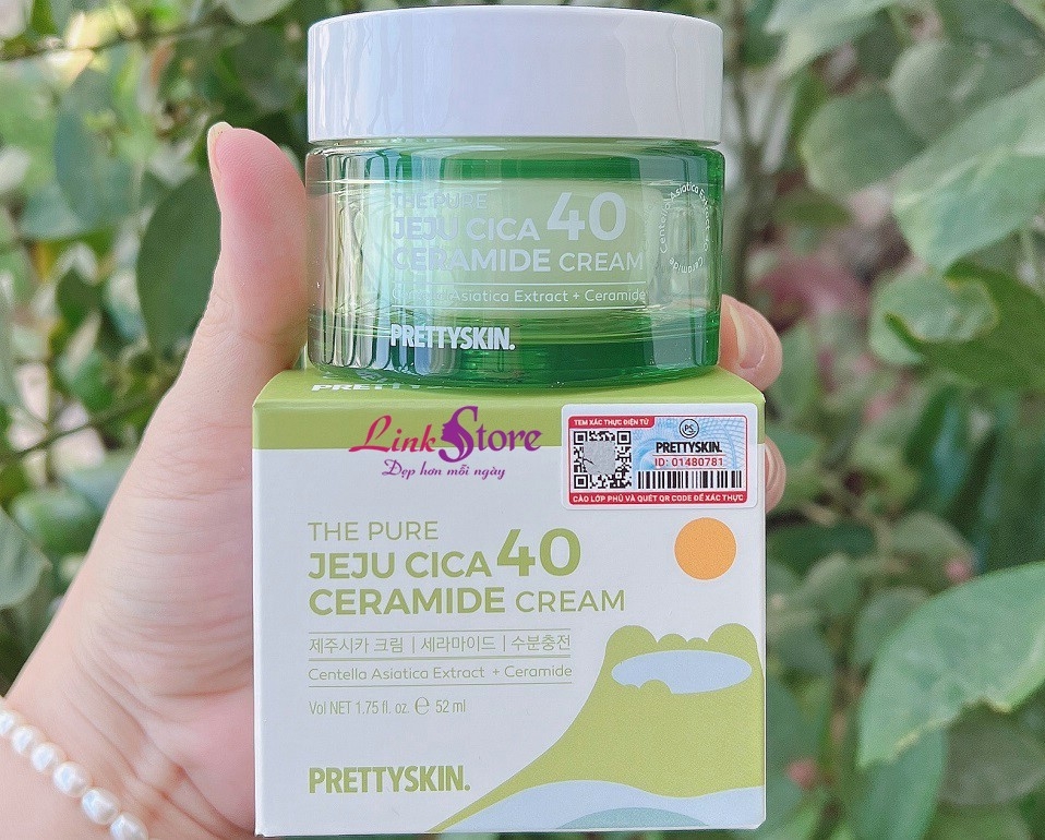 KEM DƯỠNG TRẮNG DA RAU MÁ PRETTY SKIN THE PURE JEJU CICA-hàn