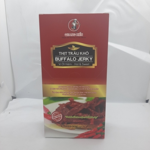  Khô Trâu Buffalo Jerky vị Ớt Hiểm (Hộp 100gr)