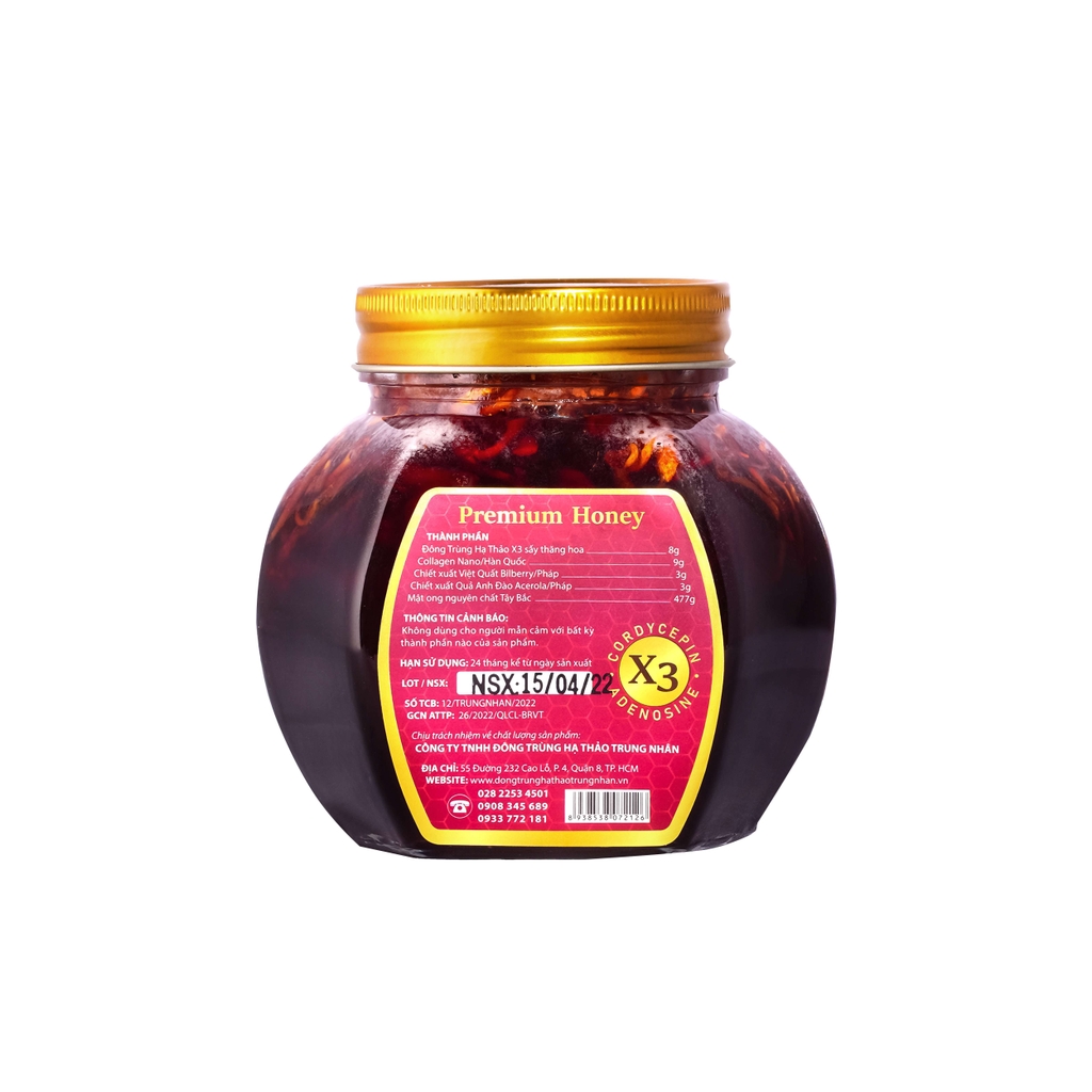 Mật ong Đông Trùng Hạ Thảo Collagen Nano (500gr)
