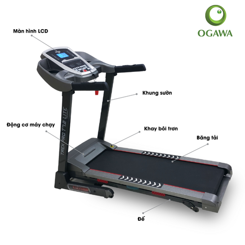 Máy chạy bộ Trek Pro T7.2 Lite OGAWA (AC 3100A)  2. Thương hiệu: OGAWA (Thương hiệu từ Malaysia)