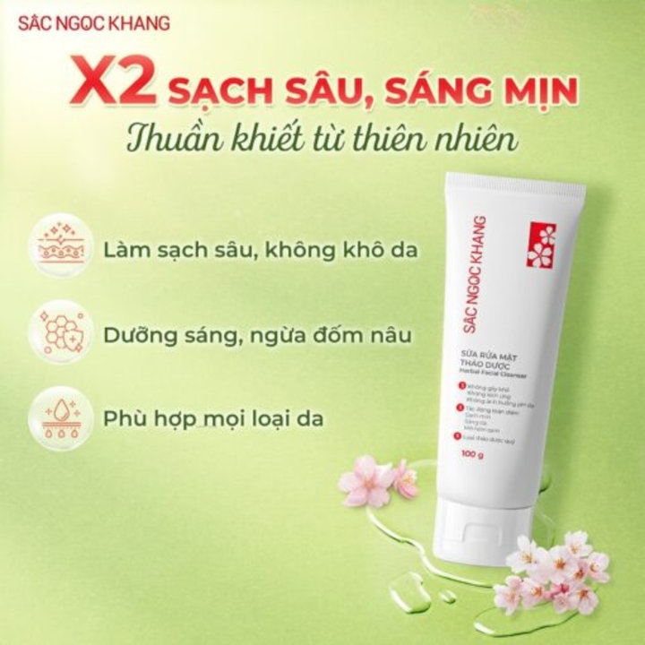 SỮA RỬA MẶT THẢO DƯỢC SẮC NGỌC KHANG 100G