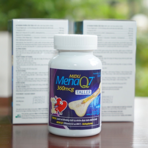 Midu MenaQ7 360mcg - Hỗ trợ chắc khỏe xương và phát triển chiều cao cho trẻ dậy thì với Trucal và Vitamin K2 hàm lượng cao