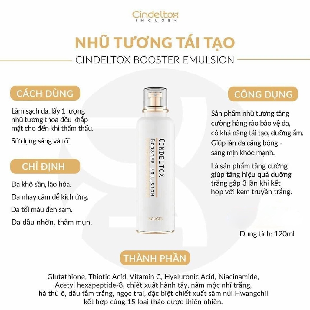 Nhũ Tương Tái Tạo Da - CINDEL TOX