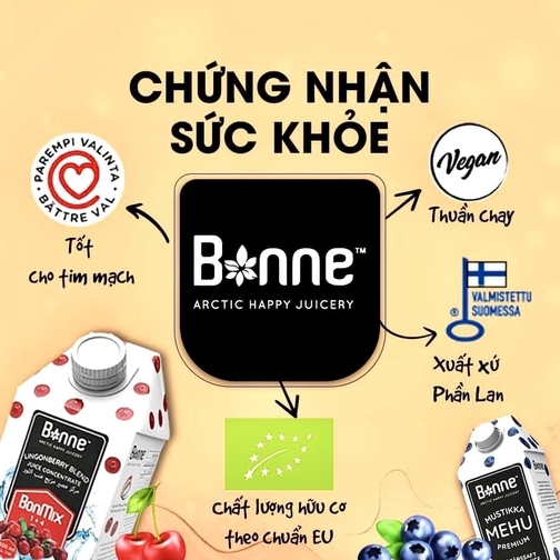 NƯỚC ÉP CAO CẤP CÓ THỊT QUẢ CAM BONNE  2. Thương hiệu: BONNE