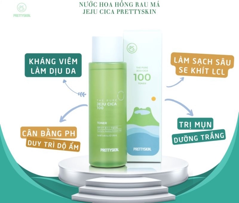 Nước hoa hồng RAU MÁ JEJU CICA - Pretty Skin-hàn